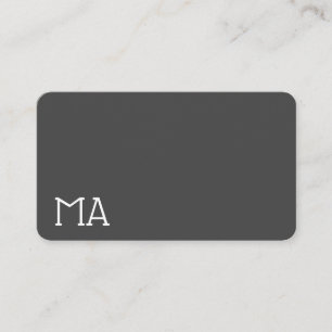 Modernes, stylisches Monogramm / Grau Visitenkarte