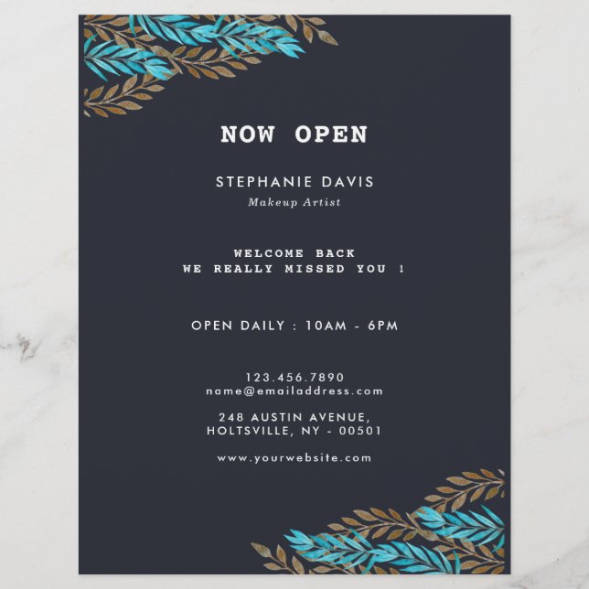 Modernes Stylist Black Gold Business Flyer (Vorne)