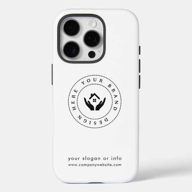 Modernes Stylist mit bearbeitbarem Logo und Text Case-Mate iPhone Hülle (Rückseite)
