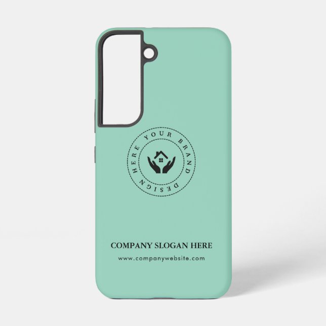 Modernes Stylist mit bearbeitbarem Logo und Text Samsung Galaxy Hülle (Rückseite)