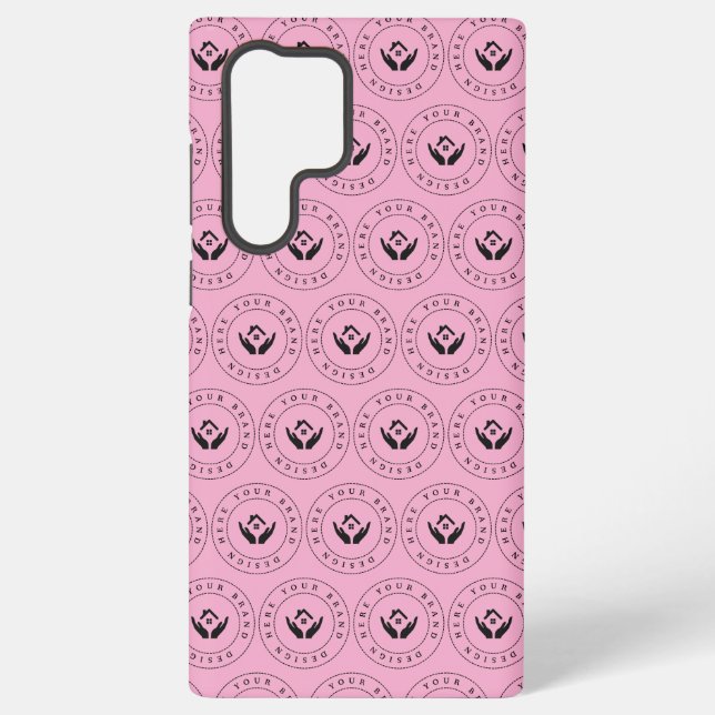 Modernes Stylist mit bearbeitbarem Logo und Text Samsung Galaxy Hülle (Rückseite)