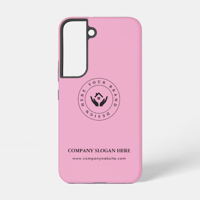 Modernes Stylist mit bearbeitbarem Logo und Text Samsung Galaxy Hülle (Rückseite)