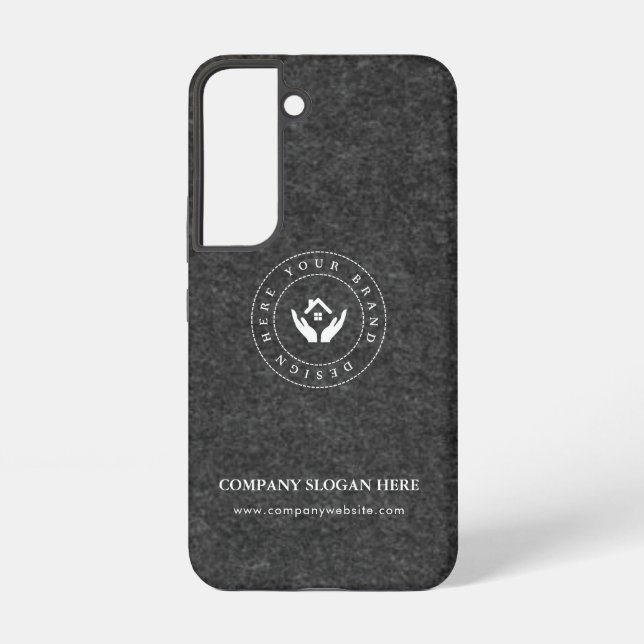 Modernes Stylist mit bearbeitbarem Logo und Text Samsung Galaxy Hülle (Rückseite)