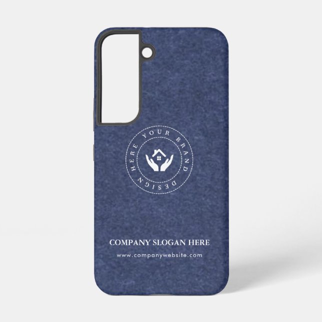 Modernes Stylist mit bearbeitbarem Logo und Text Samsung Galaxy Hülle (Rückseite)