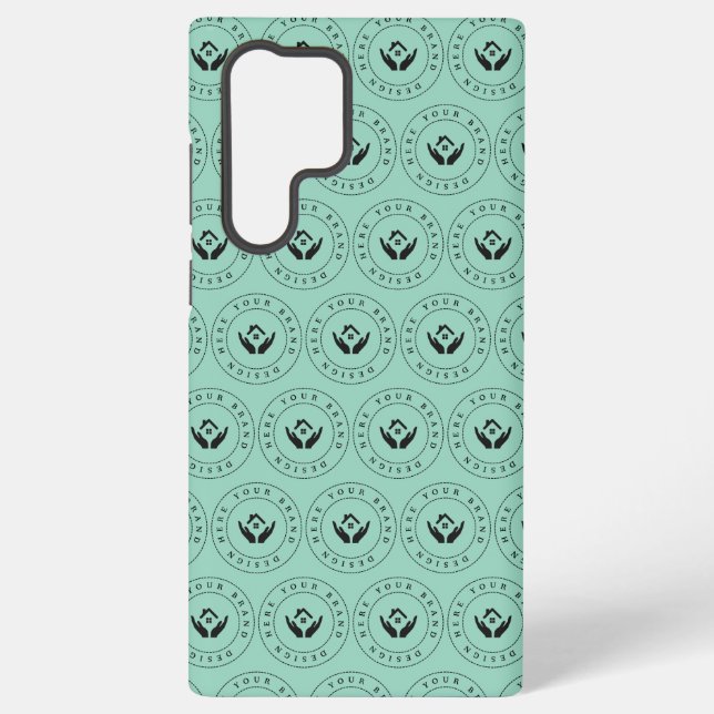 Modernes Stylist mit bearbeitbarem Logo und Text Samsung Galaxy Hülle (Rückseite)