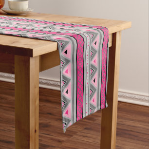 Modernes südwestliches geometrisches, rosa und kurzer tischläufer