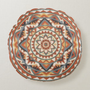 Modernes Südwestmandala Rundes Kissen