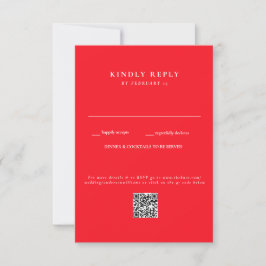 Modernes Summer Red Wedding QR Code UAWG RSVP Karte