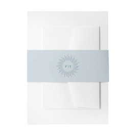 Modernes Sunburst Light Blue Wedding Monogram Einladungsbanderole