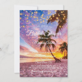 Modernes Sunset Beach und Stars Summer Brautparty Einladung