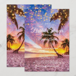 Modernes Sunset Beach und Stars Summer Brautparty Einladung