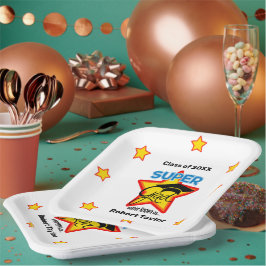 Modernes Super Grad Logo personalisieren Name und  Pappteller