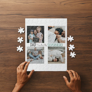 Modernes Superhelden-Familien-Foto-Puzzle für Väte Puzzle