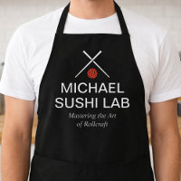 Modernes Sushi-Labor-Logo mit gekreuzten Essstäbch