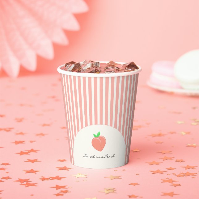 Modernes Sweet als Pfirsichstreifen Pappbecher (Insitu)