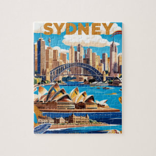 Modernes Sydney Australien Reise Kunst Vintage Puzzle