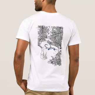Modernes Sydney-Karten-T-Shirt - Urbanes Reise-Sou T-Shirt