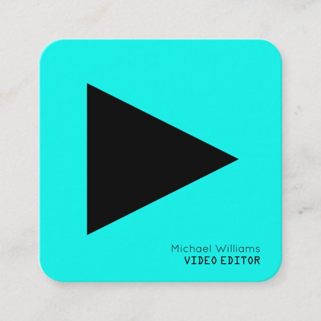 Modernes symbolisches Spielknopfdreieck Quadratische Visitenkarte (Vorderseite)