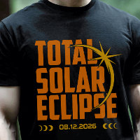 Modernes T-Shirt zur totalen Sonnenfinsternis 2026