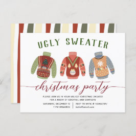 Modernes Tacky Ugly Sweater Weihnachts-Party Einladungspostkarte
