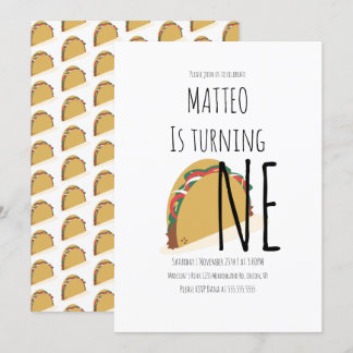 Modernes Taco Einladung zum ersten Geburtstag