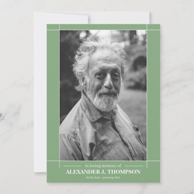 Modernes tadelloses Grünes u. Weiß in liebevollem Dankeskarte (Vorderseite)