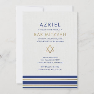 Modernes Tallit Bar Mitzvah Einladung