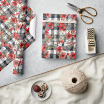 Modernes Tartan Grau-Flora-Muster