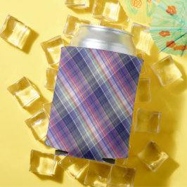 Modernes Tartan Lila Tan Kariertes Muster. Dosenkühler