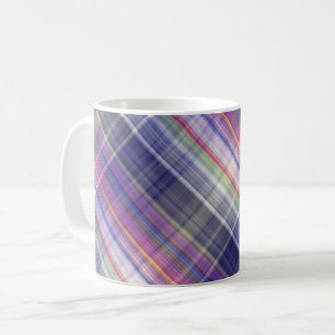 Modernes Tartan Lila Tan Kariertes Muster. Kaffeetasse