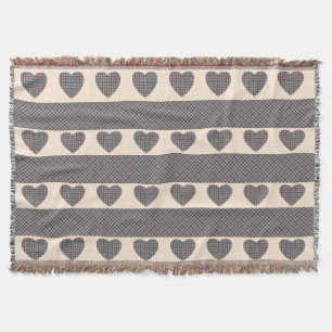 Modernes Tartan Niedlich Hearts Rosa Decke