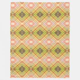 Modernes Tartan Orange Green Tan Kariertes Muster. Fleecedecke