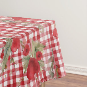 Modernes Tartan Rotherz Muster Tischdecke