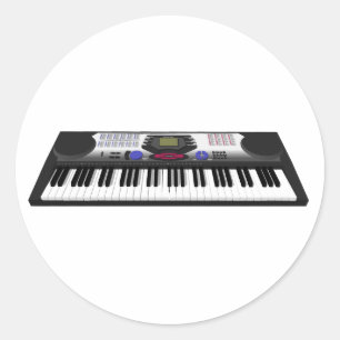 Modernes Tastatursynth: 3D-Modell: Runder Aufkleber