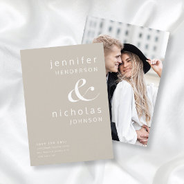 Modernes Taupe Ampersand Foto Save The Date