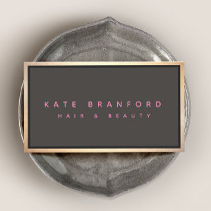 Modernes Taupe Grau Gold Border Beruflich Visitenkarte