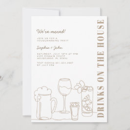 Modernes Taupe Natural Housewarming Party Einladung