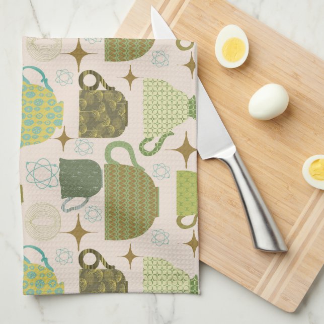 Modernes Teacup des Mittelalters Geschirrtuch (Viertel Falte)