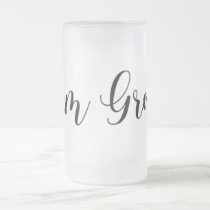 Modernes Team Bräutigam mit Fliege Design Mattglas Bierglas