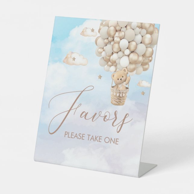 Modernes Teddy-Baby Wasserfarben-BabyshoPedestal-Z Sockelschild (Vorderseite)