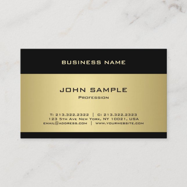Modernes Template Elegantes Gold Beruflich Moderne Visitenkarte (Vorderseite)