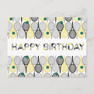 Modernes Tennis Geburtstagskarte Postkarte