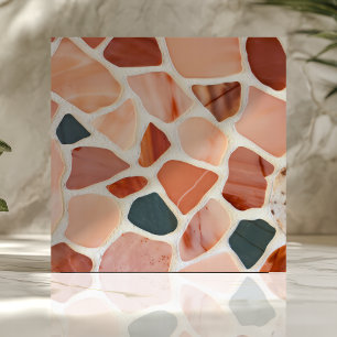 Modernes Terrazzo-Design mit erdigen Farben Fliese