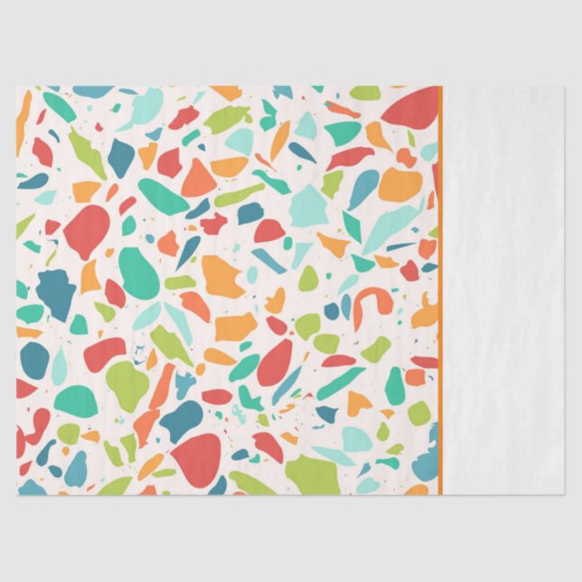 Modernes Terrazzo Farbenfrohe Architektur Design Seidenpapier (Vorderseite)