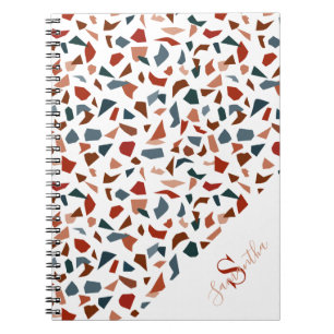 Modernes Terrazzo Muster Monogram Notizblock