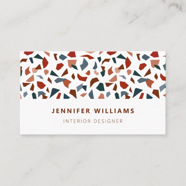 Modernes Terrazzo-Muster Visitenkarte (Vorderseite)