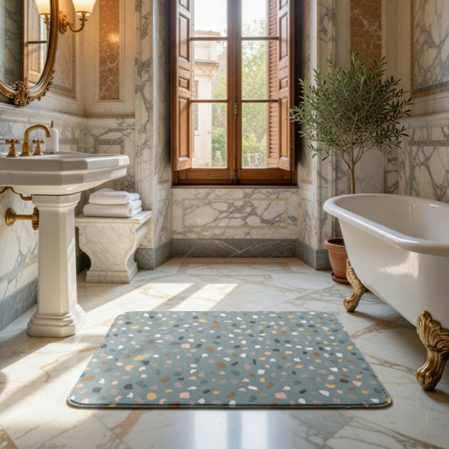 Modernes Terrazzo Muster weich neutral Badematte (Von Creator hochgeladen)