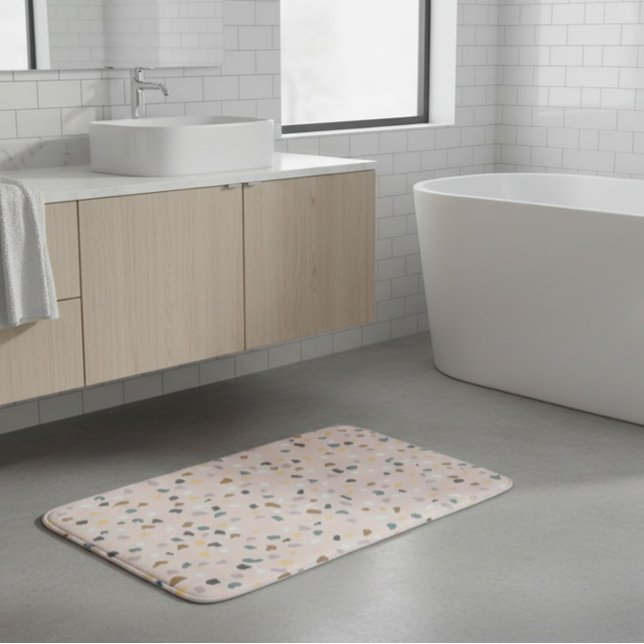 Modernes Terrazzo Muster weich neutral Badematte (Von Creator hochgeladen)
