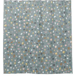 Modernes Terrazzo Muster weich neutral Duschvorhang