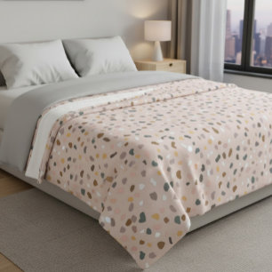 Modernes Terrazzo Muster weich neutral Sherpadecke
